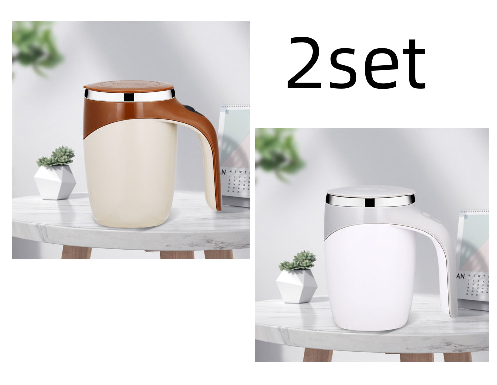 Rechargeable gocrisandy automatic stirring coffee cup with magnetic rotating mechanism, ideal for milkshakes and beverages.