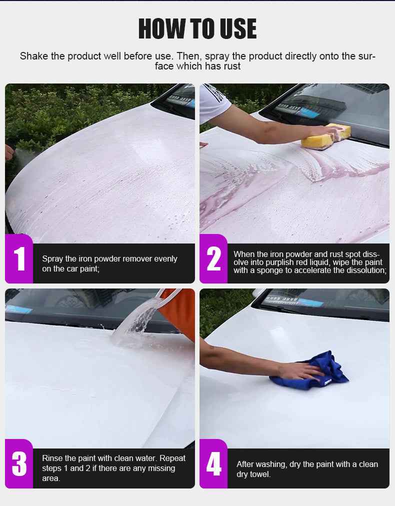 Automobile Tire Steel Ring Rust Removal Iron Powder Aluminum Alloy Car Wash Liquid