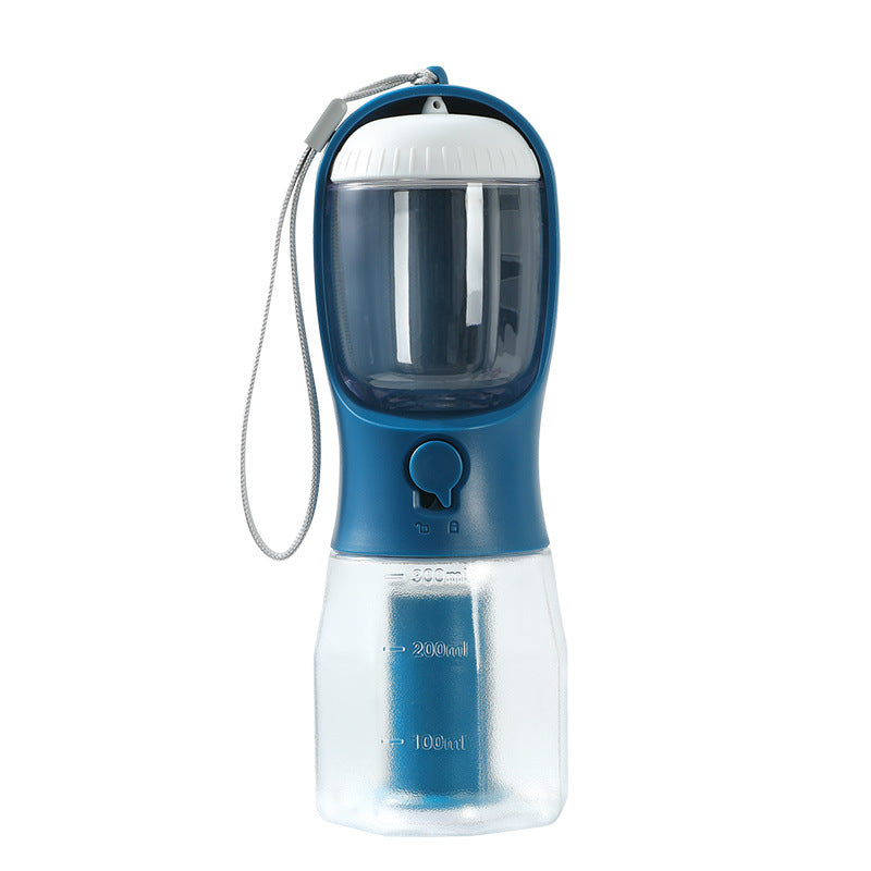 Gocrisandy dog water cup with integrated food and garbage bag, portable multi-functional pet drinking cup for small dogs.