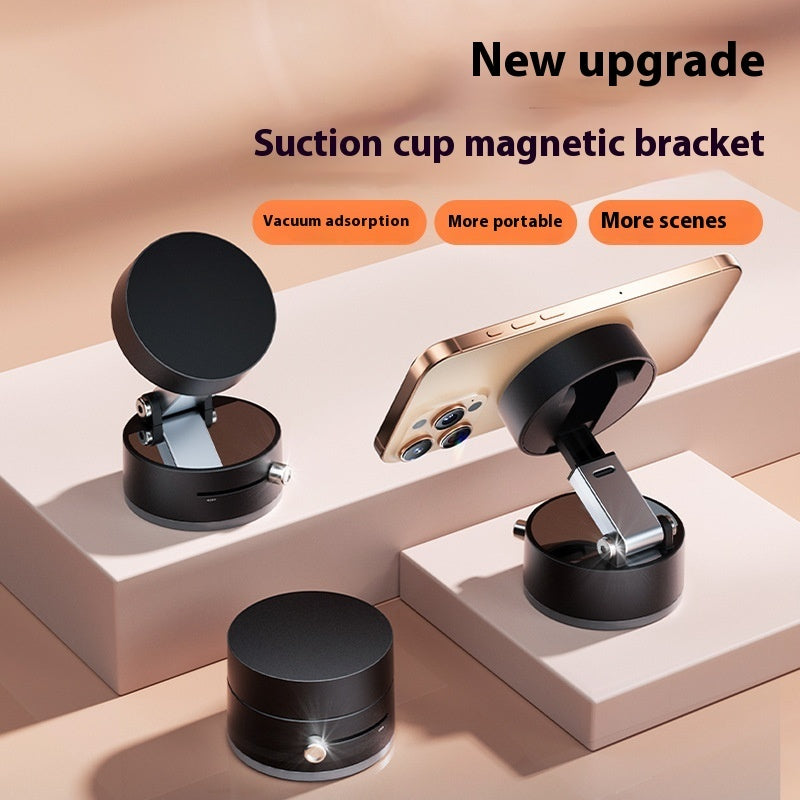 Gocrisandy foldable magnetic vacuum car phone holder with suction cup for hands-free navigation and secure smartphone mounting.