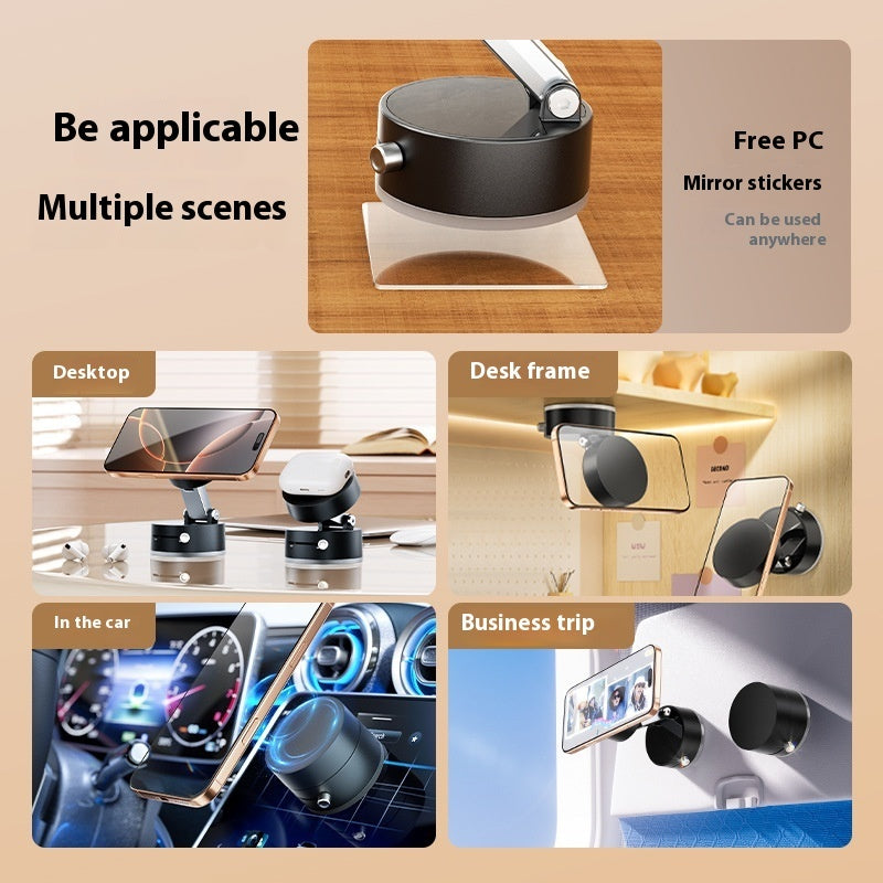 GoCrisandy foldable magnetic vacuum car phone holder with suction cup, hands-free navigation for smartphones.