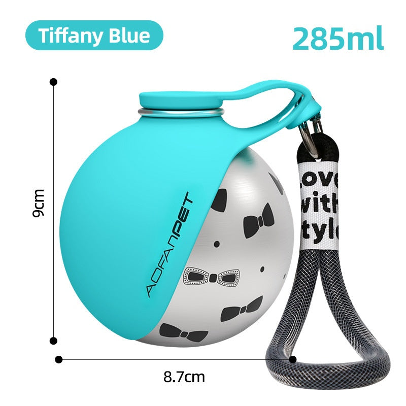 Gocrisandy creative portable outdoor stainless steel pet water cup with dog water dispenser and travel bowl for small dogs.
