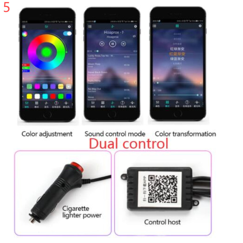 Car Fiber Optic Ambient Light Modified Car Interior Cool Light APP Rhythm Light - GoCrisandy