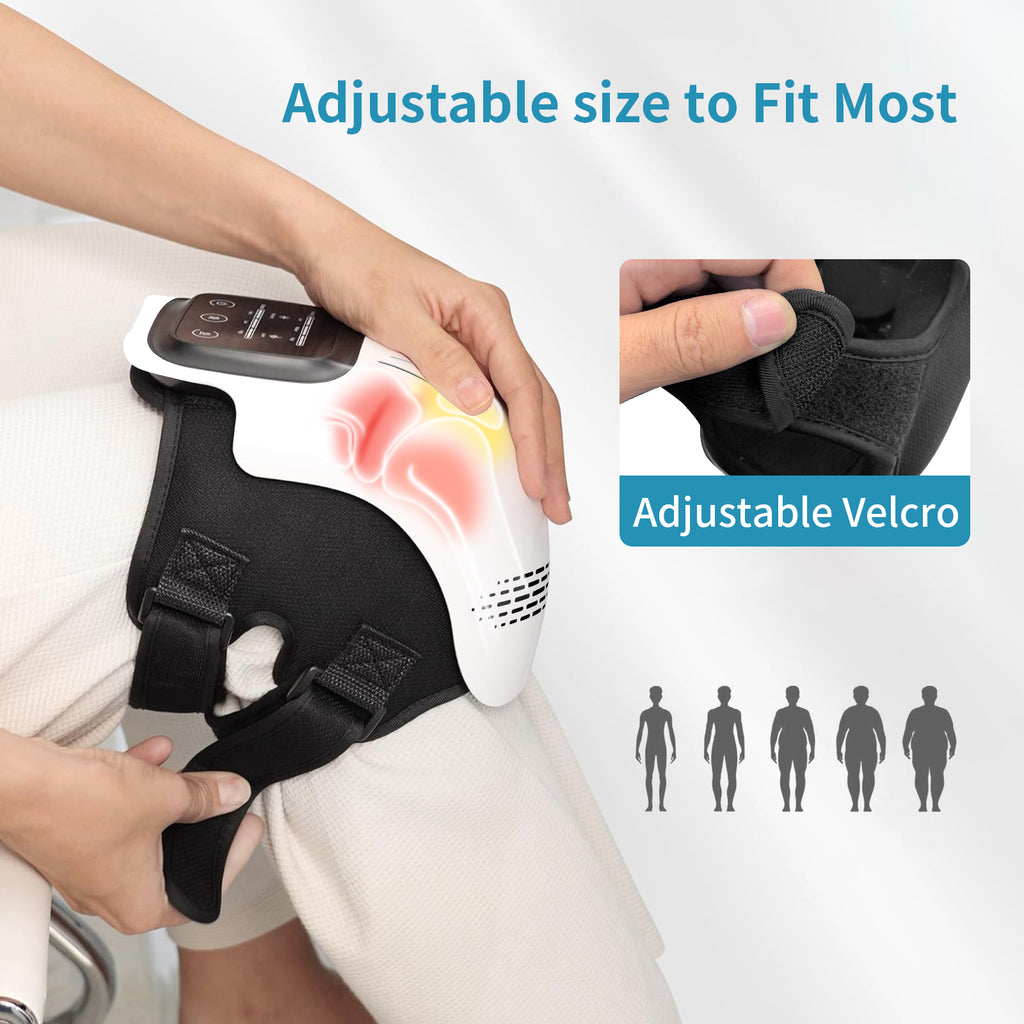 Gocrisandy electric knee massager with infrared laser, vibration, and heating for pain relief, designed for home use.