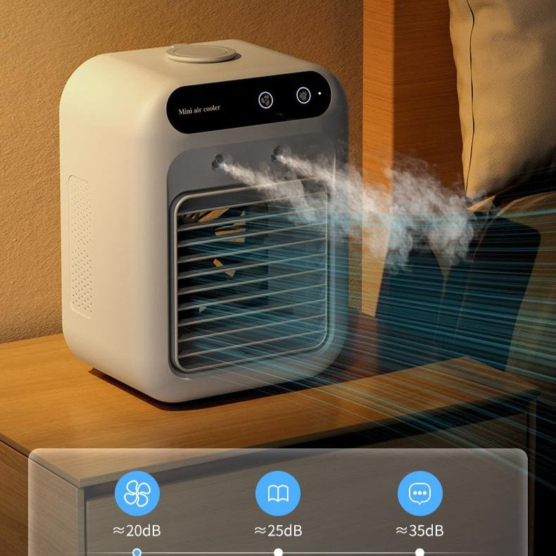 Gocrisandy portable air cooler fan with water cooling feature, ideal for room, office, or car use, providing efficient cooling.