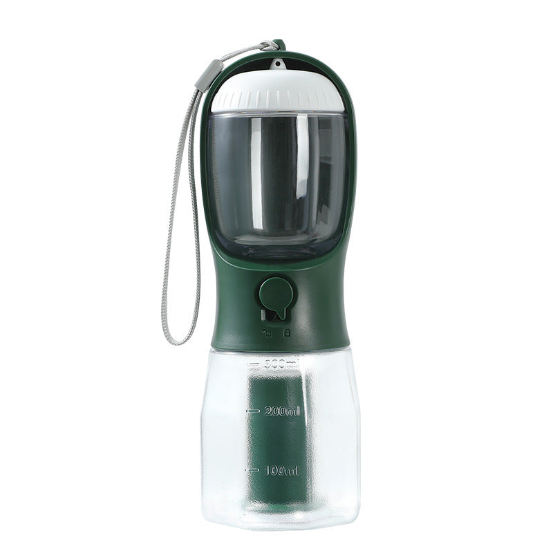 gocrisandy dog water cup and food dispenser with garbage bag, portable multi-functional pet drinking and feeding supplies