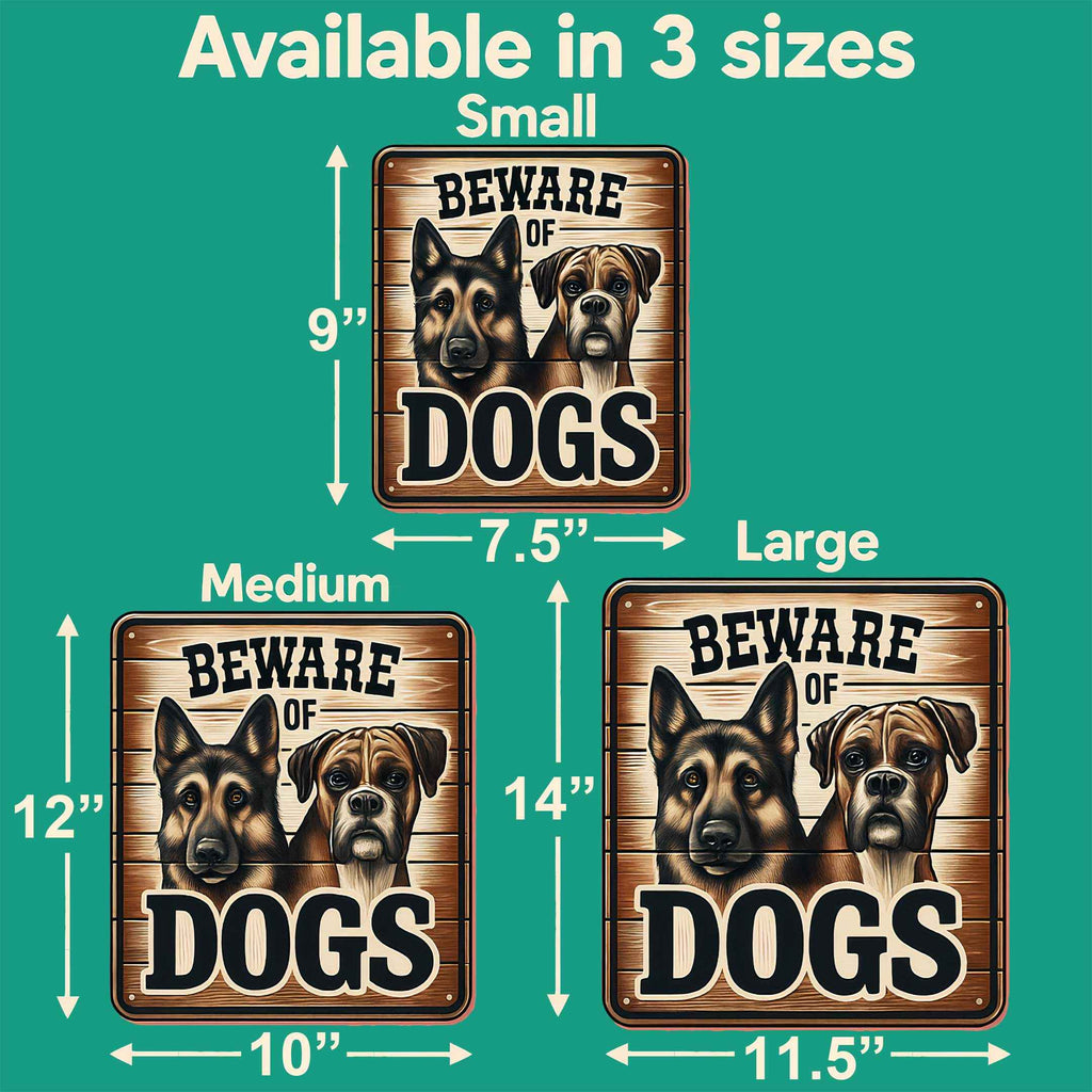 Beware of Dogs Wooden Sign – Handcrafted Birch Plywood Wall Décor – Indoor & Outdoor UV-Coated Dog Warning Sign – Made in USA - 961062