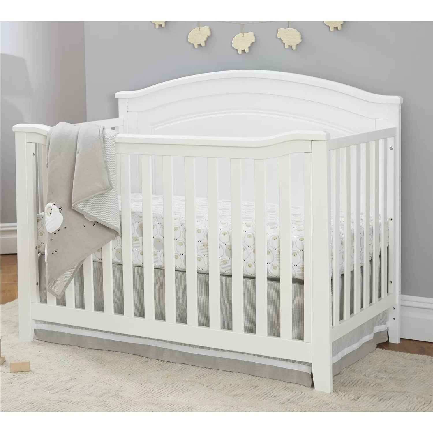 SF Home Solid Wood Convertible Crib in White - Toddler Bed Sold Separately