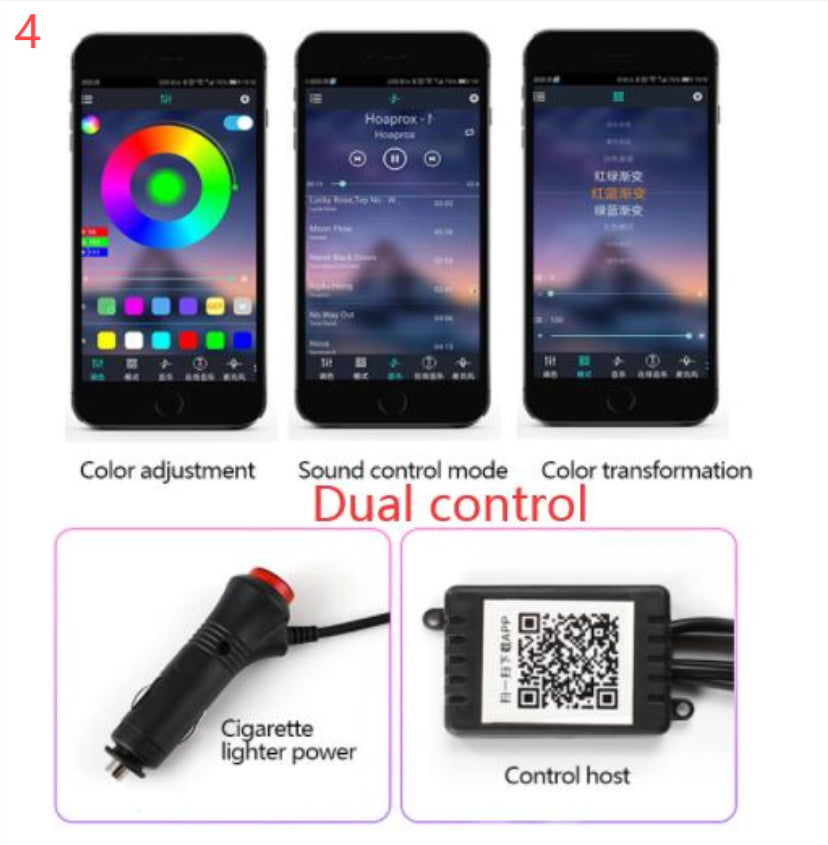 Car Fiber Optic Ambient Light Modified Car Interior Cool Light APP Rhythm Light - GoCrisandy