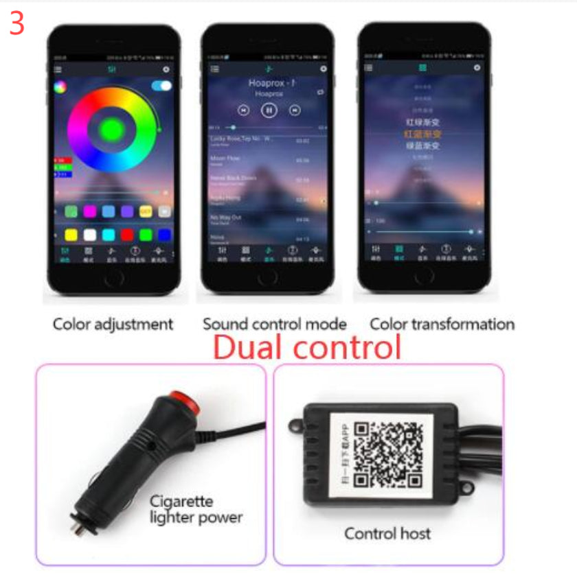 Car Fiber Optic Ambient Light Modified Car Interior Cool Light APP Rhythm Light - GoCrisandy