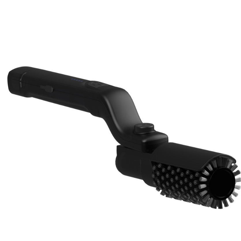gocrisandy electric BBQ brush cleaning grill grates with heavy grease and grime, featuring a 3-in-1 car paint protection spray.