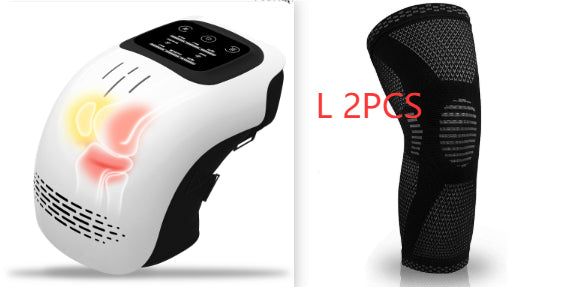 Gocrisandy electric knee massager with infrared laser and vibration for pain relief, designed for home use and rechargeable.