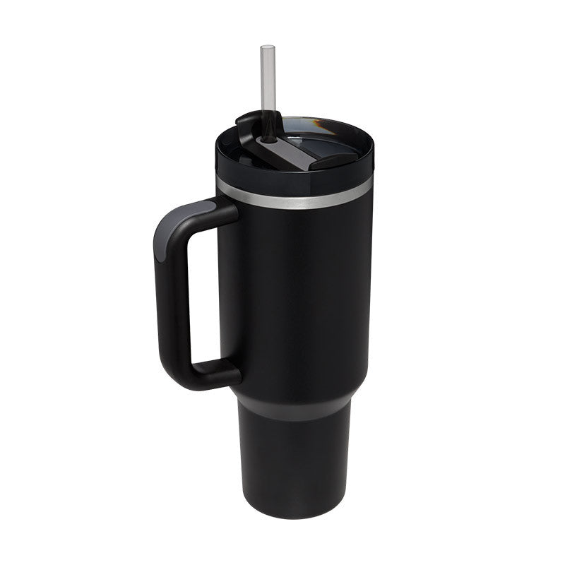 Gocrisandy 40 oz stainless steel insulated tumbler with handle, straw, spill-proof lid, tapered design for coffee, travel, and gifts